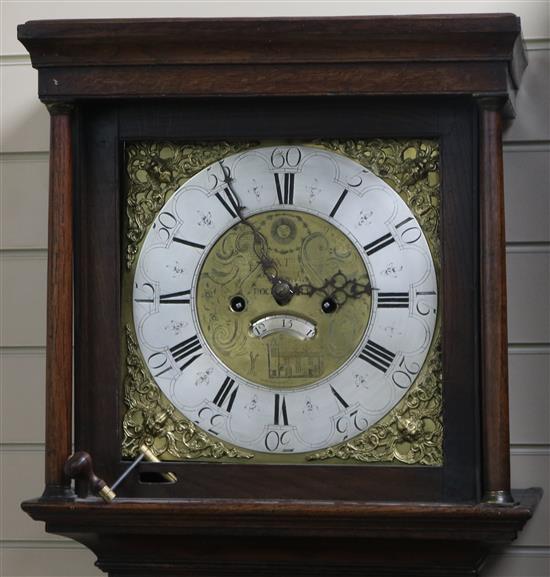 Wm. Bowish of Rochdale. A George III oak longcase clock W.47cm
